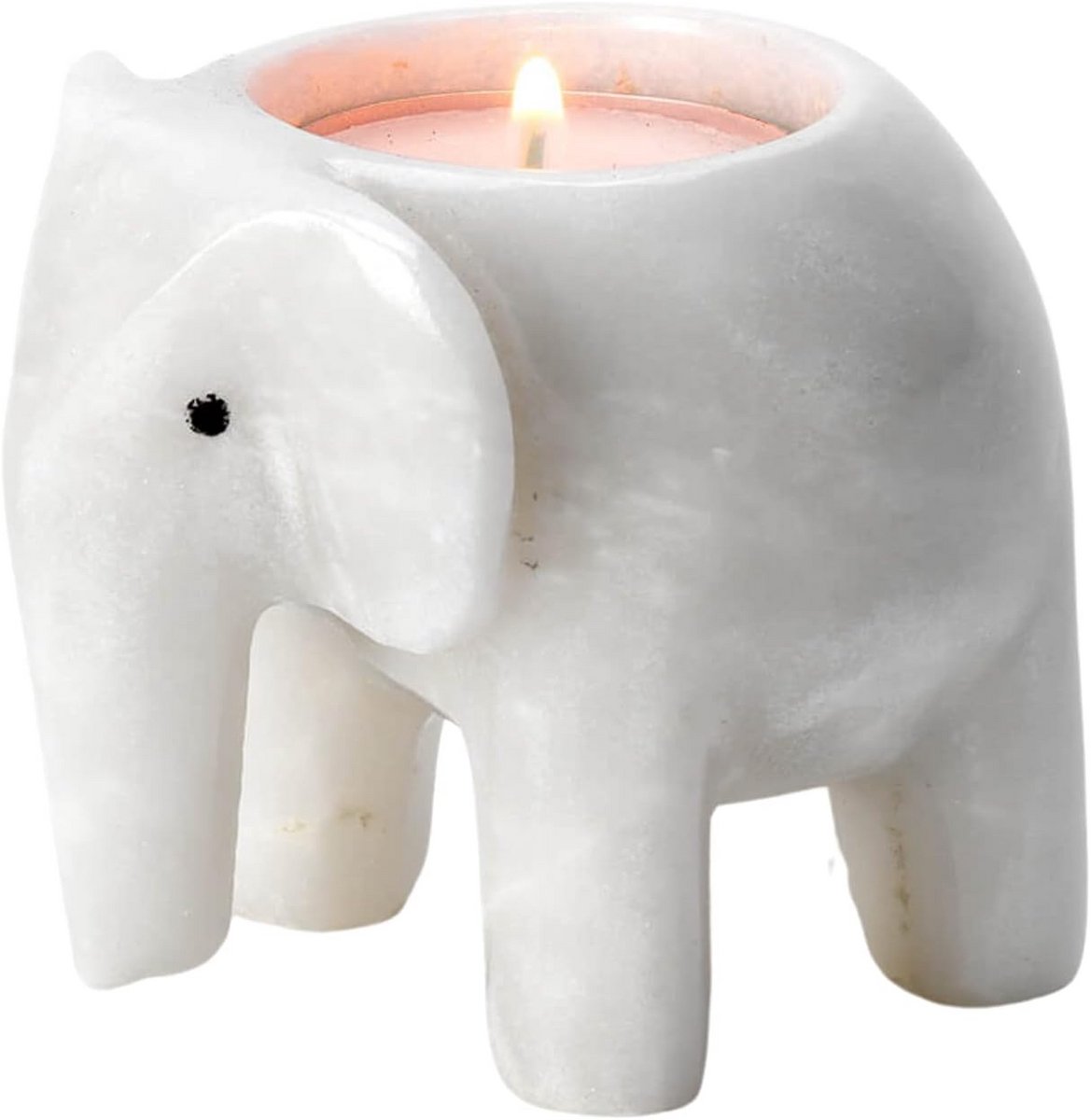 Marmeren Olifant Theelichthouder - 3 inch - Perfect voor Decoratie