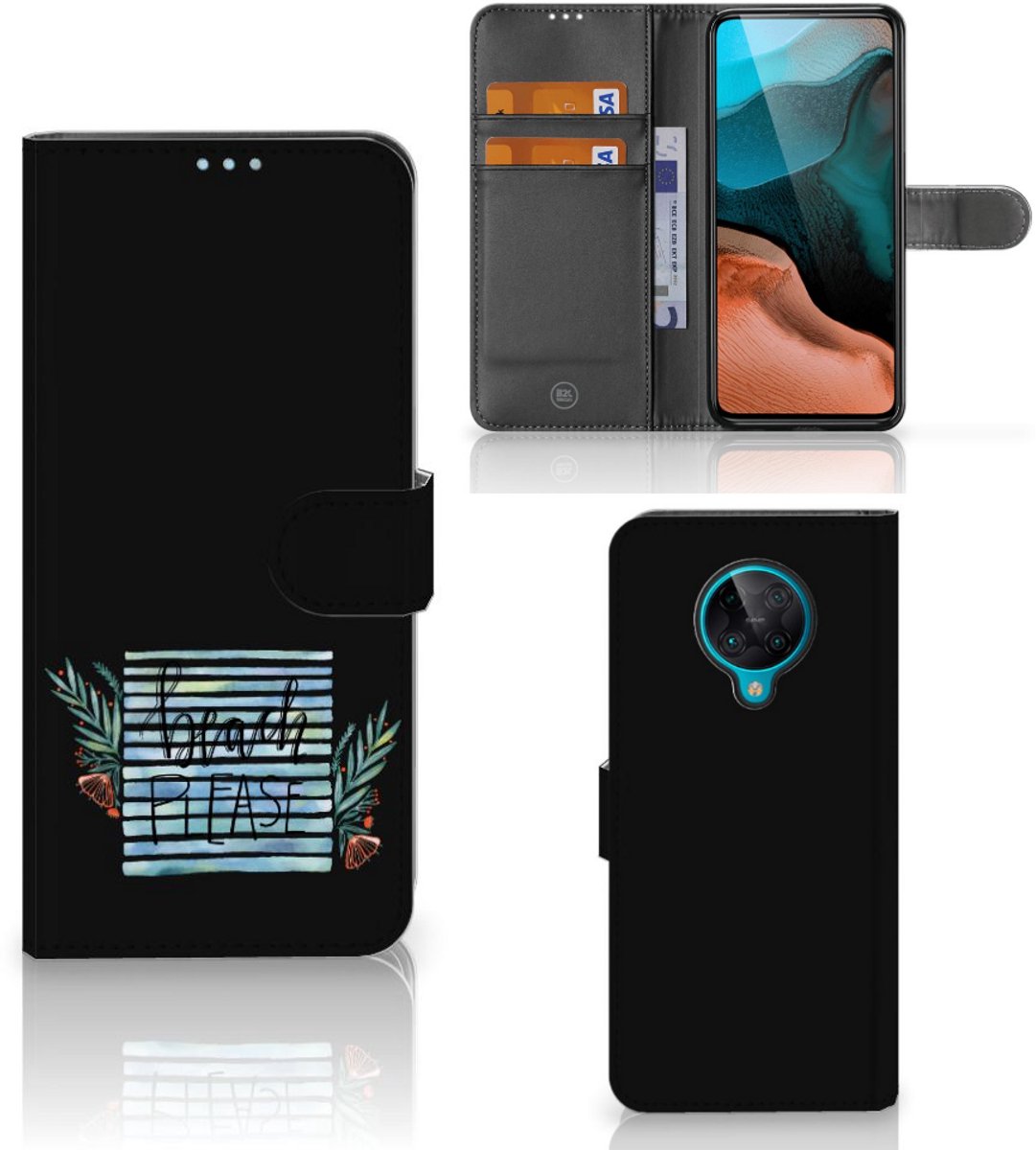 Book Case voor Xiaomi Poco F2 Pro Leuk Hoesje Boho Beach