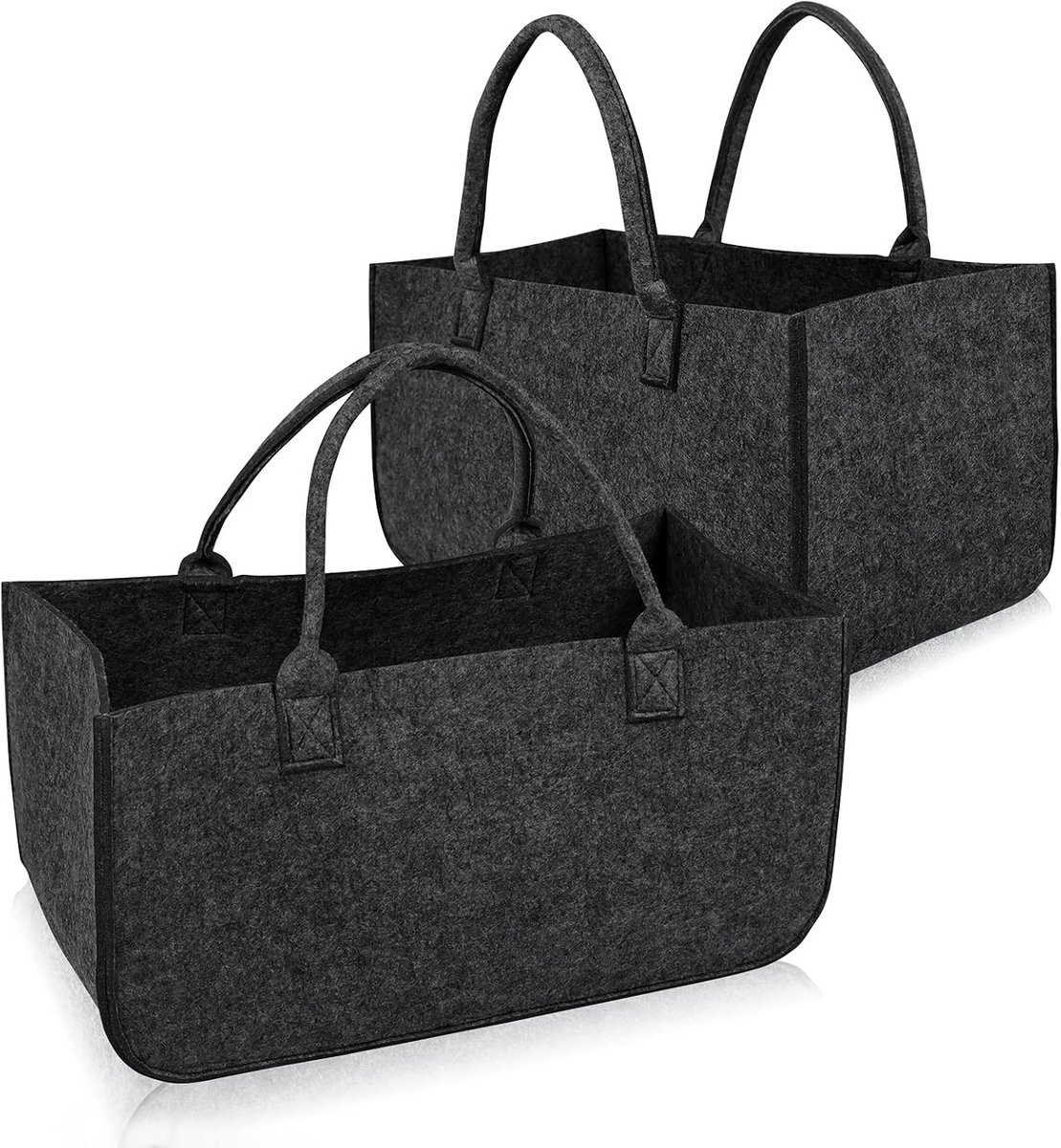 Opvouwbare Vilten Tas voor Hout en Boodschappen - Set van 4