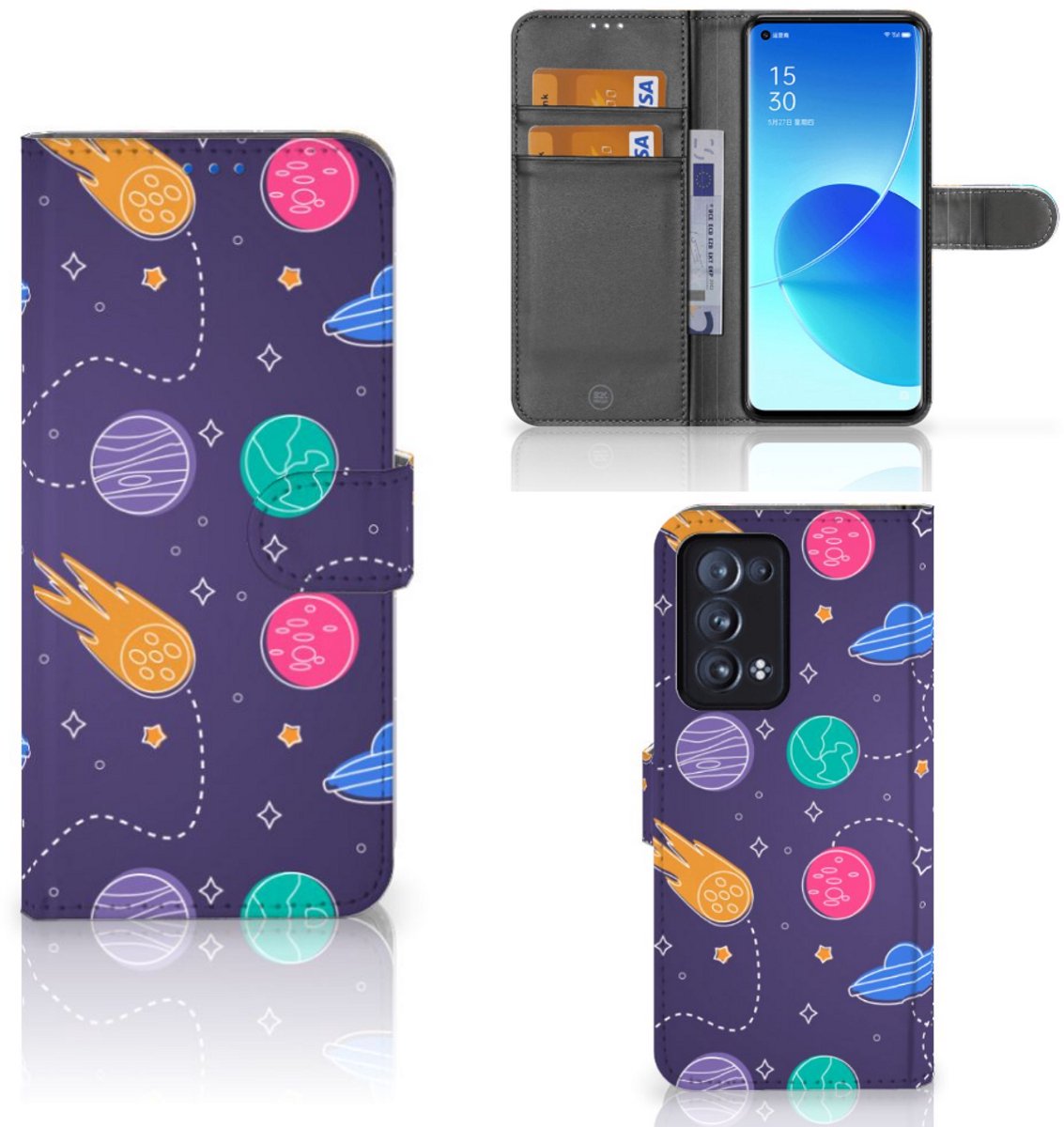 OPPO Reno 6 Pro Plus 5G Wallet Case met Pasjes Space