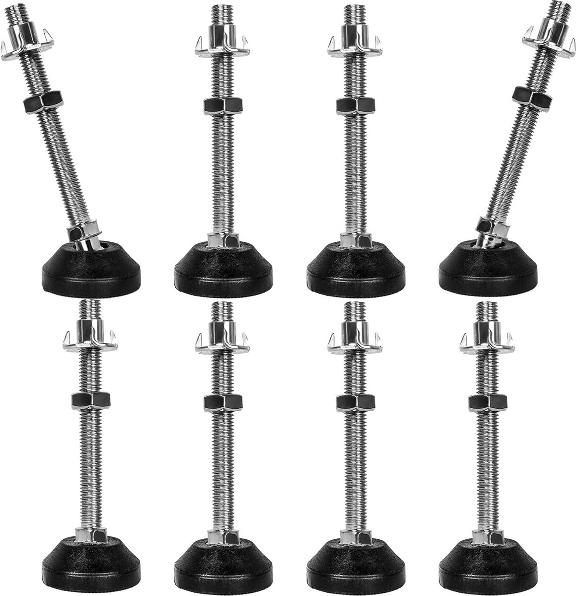 8 Stuks Verstelbare Meubelvoeten M8 x 100 mm - Instelschroeven voor Meubels en Kasten