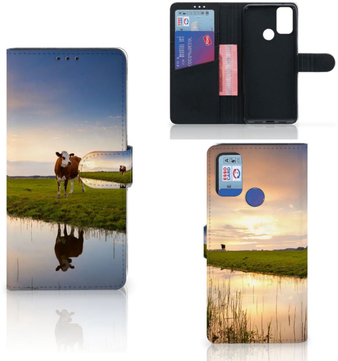 Alcatel 1S (2021) Telefoonhoesje met Pasjes Koe