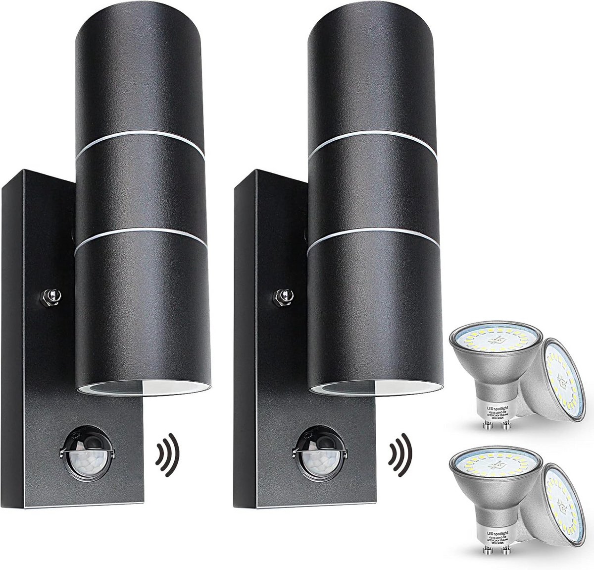 LED Buitenlamp met Bewegingsmelder - Waterdicht IP44 en Warmwit Licht