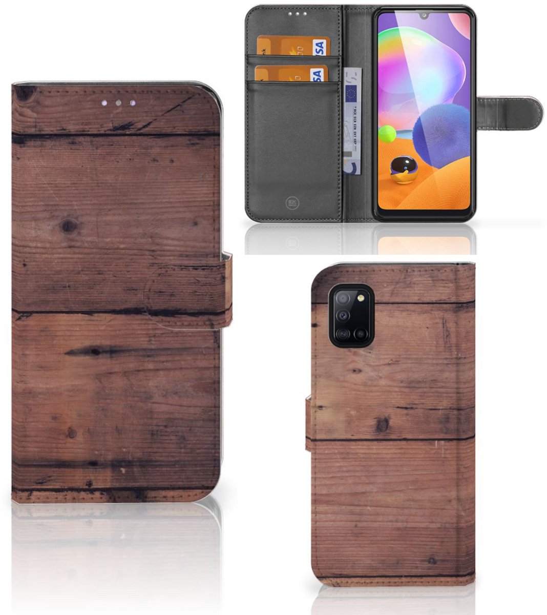 Samsung Galaxy A31 Book Style Case Old Wood