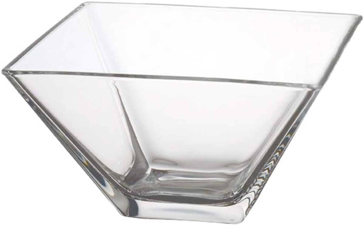 Vierkante Glas Kom voor Fruit en Salade - Klassiek Helder - 7,6 inch
