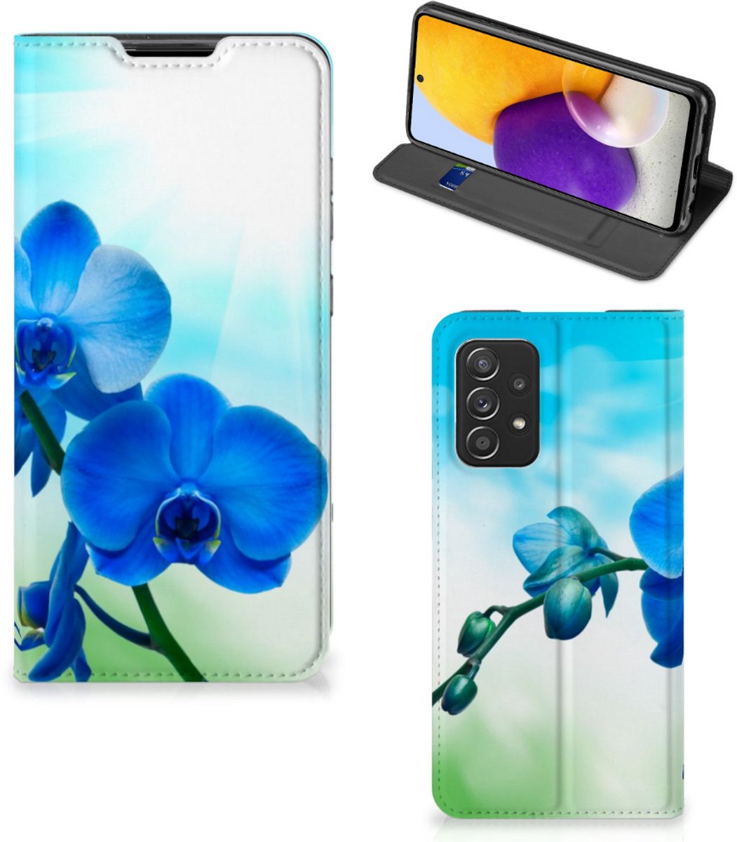 Samsung Galaxy A72 (5G/4G) Smart Cover Orchidee Blauw - Cadeau voor je Moeder