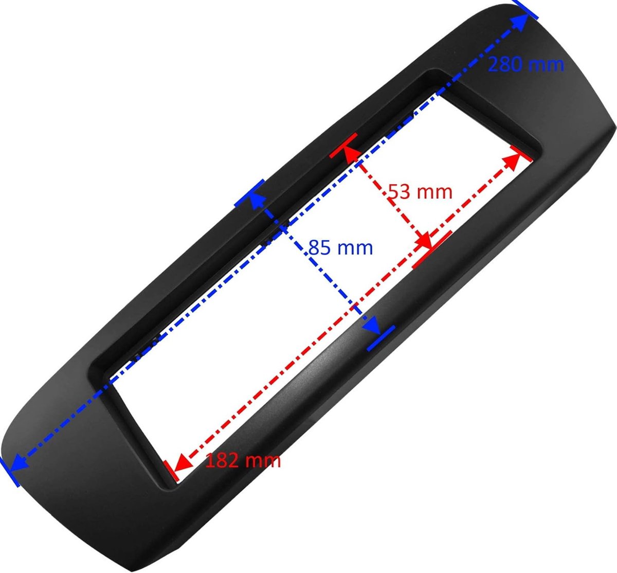 Inbouwframe adapter voor 1 DIN autoradio - Donkergrijs