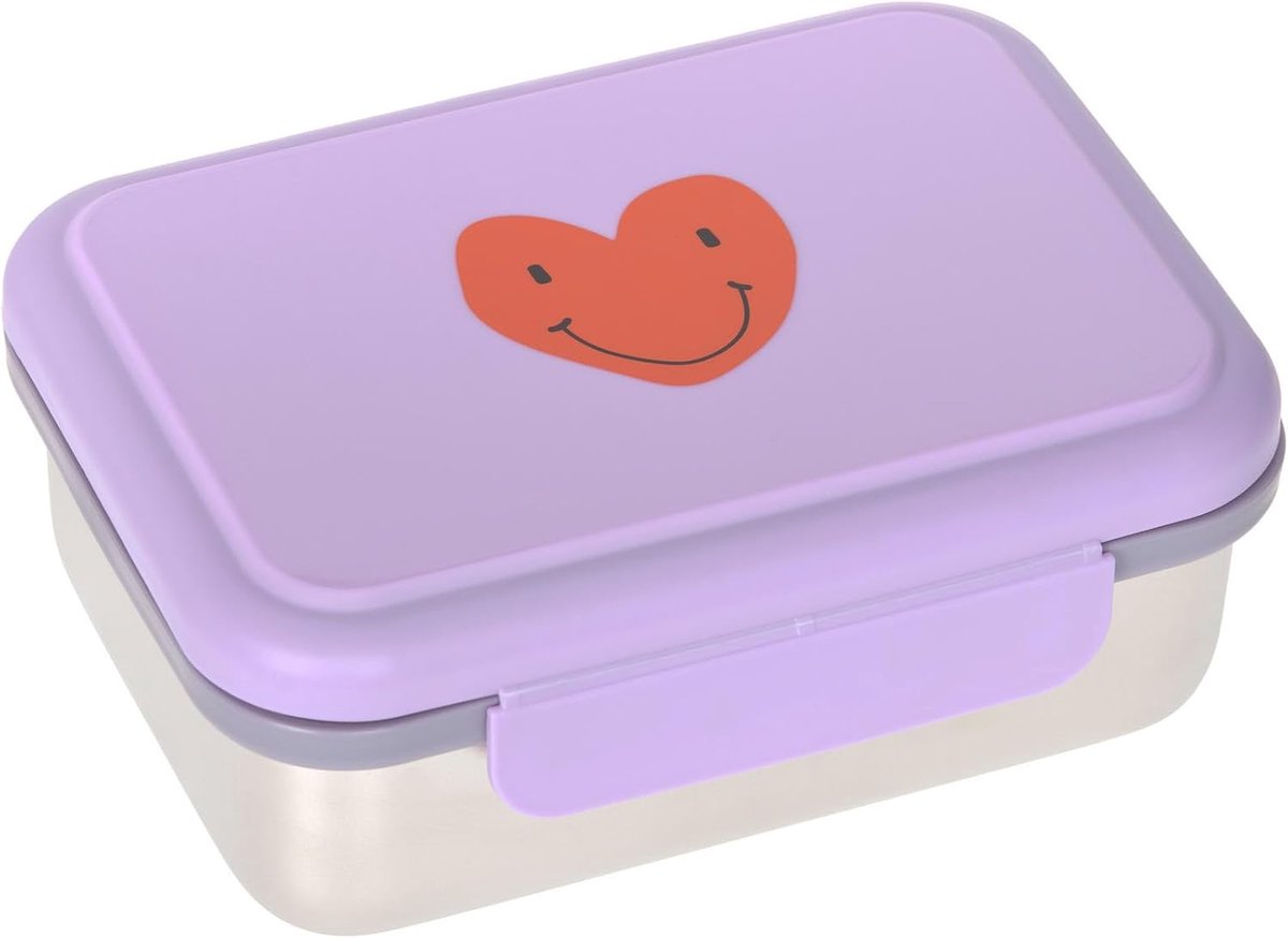 Lunchbox Roestvrij Staal Hart Paars