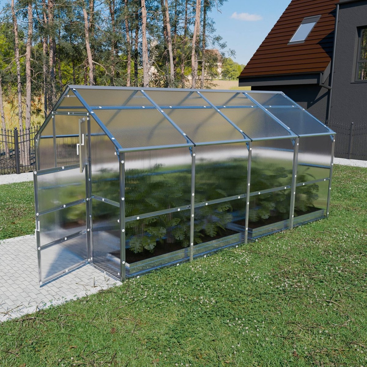 Klasika Serre de jardin en polycarbonate 2,35x4m 9,4m² Bernard