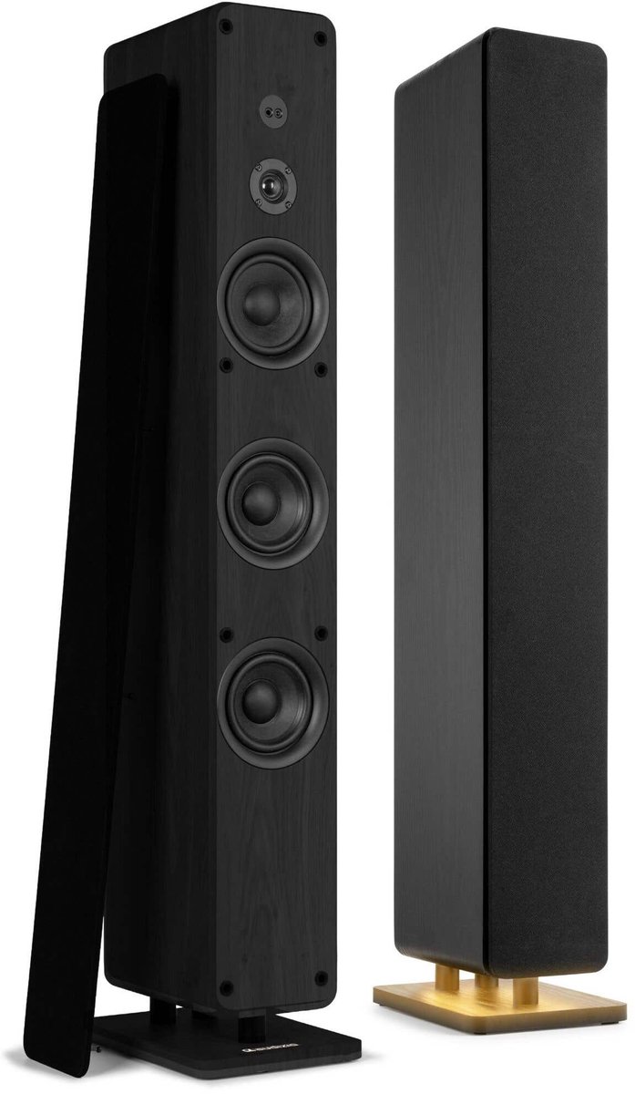 Actieve speakerset - Audizio ARCO HiFi speakers - Vloerstaande speakers met Bluetooth - 320W - Zwart