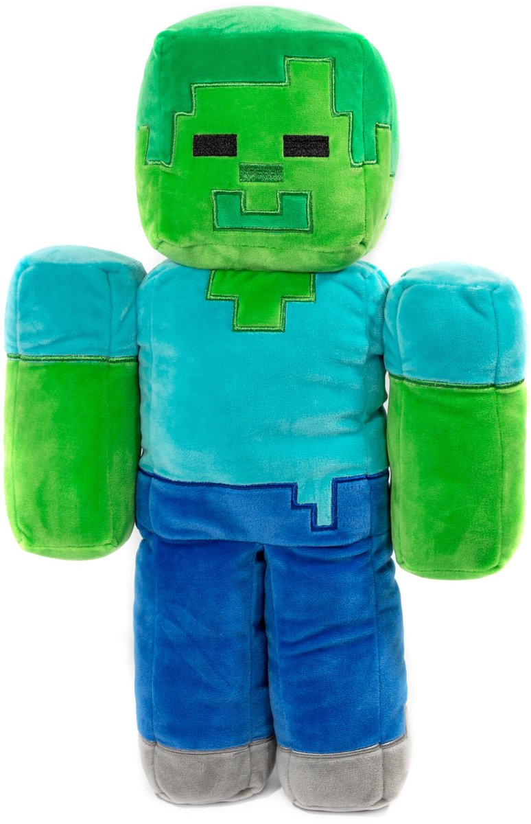 Minecraft Sierkussen Knuffel 3D Zombie - 50 cm - Polyester Multi