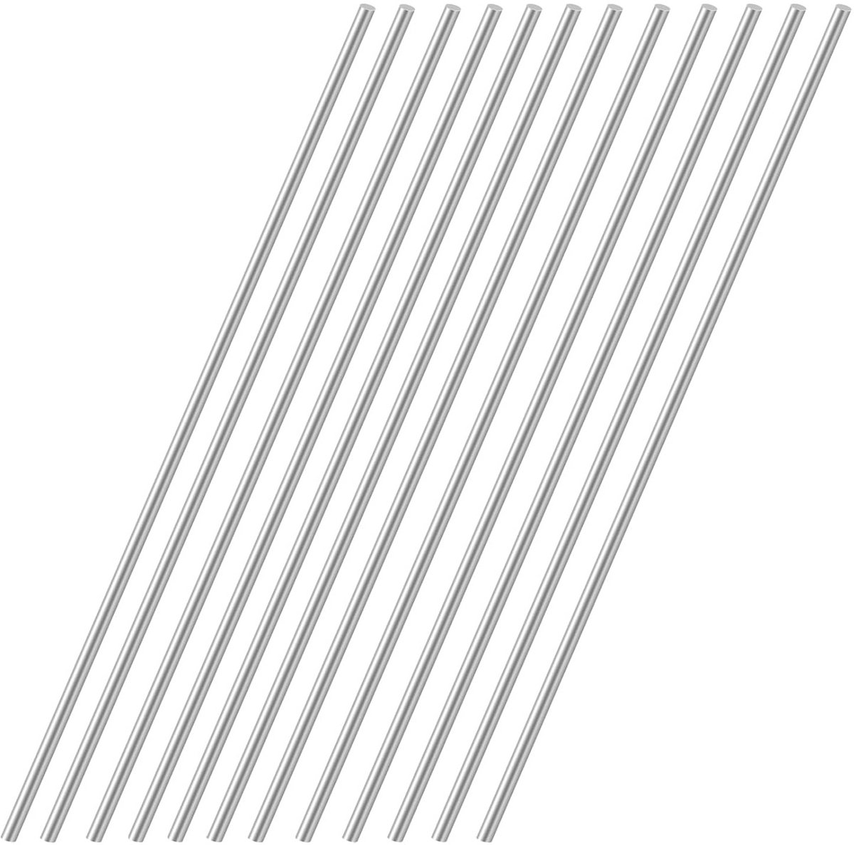 12 Stuks RVS Staven Rond 3mm x 300mm Metaal voor Knutselen en Doe-Het-Zelf Projecten