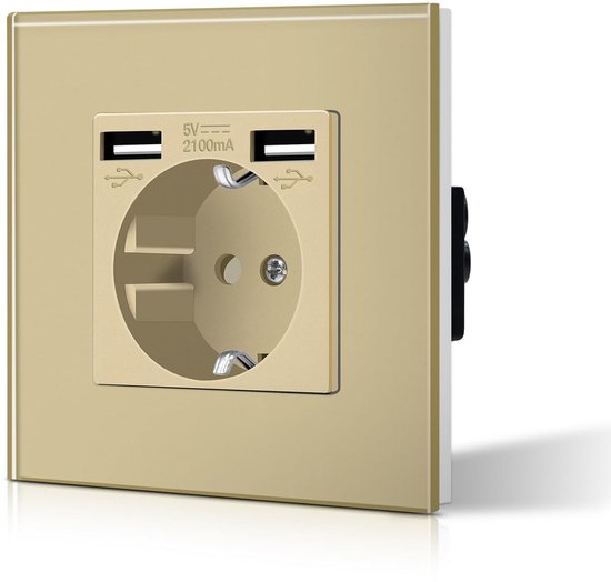 Inbouw WCD met Dubbele USB Oplaadpoort en Glazen Paneel | bol