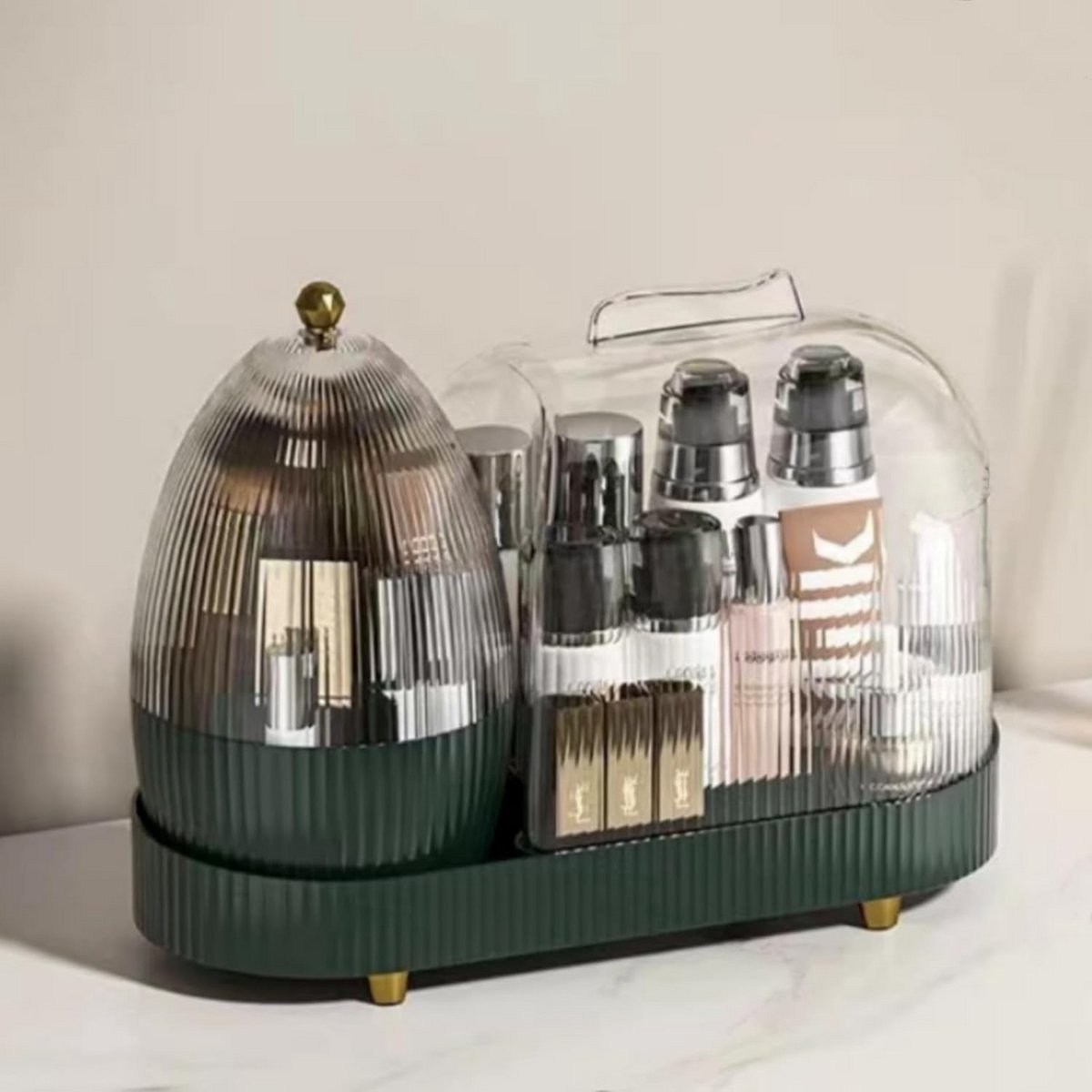 Draaibare Make-up Organizer met Deksel - Grote Capacity Cosmetica Opbergrek