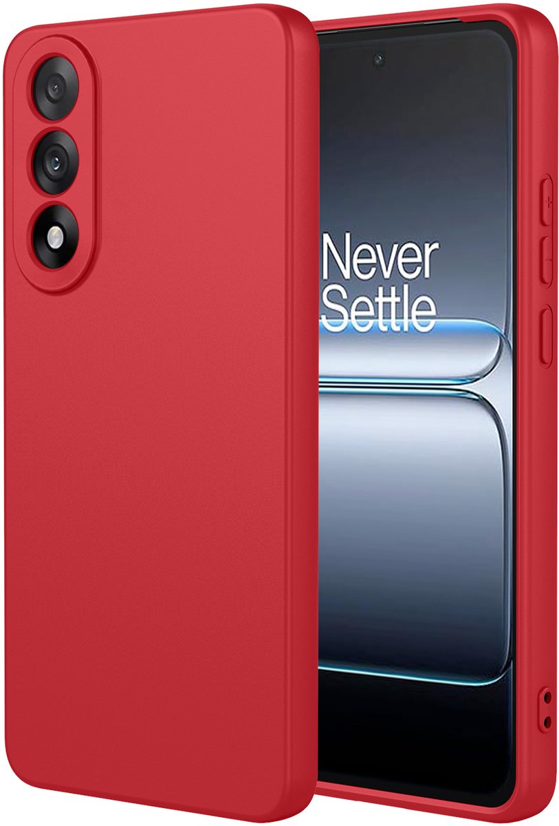MobyDefend Hoesje - Geschikt voor OnePlus Nord 5 - Matte Siliconen Backcover - Framboosrood