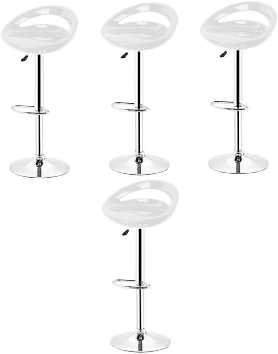 Set van 4 Barkrukken met Rugleuning, In Hoogte Verstelbaar, Modern Design