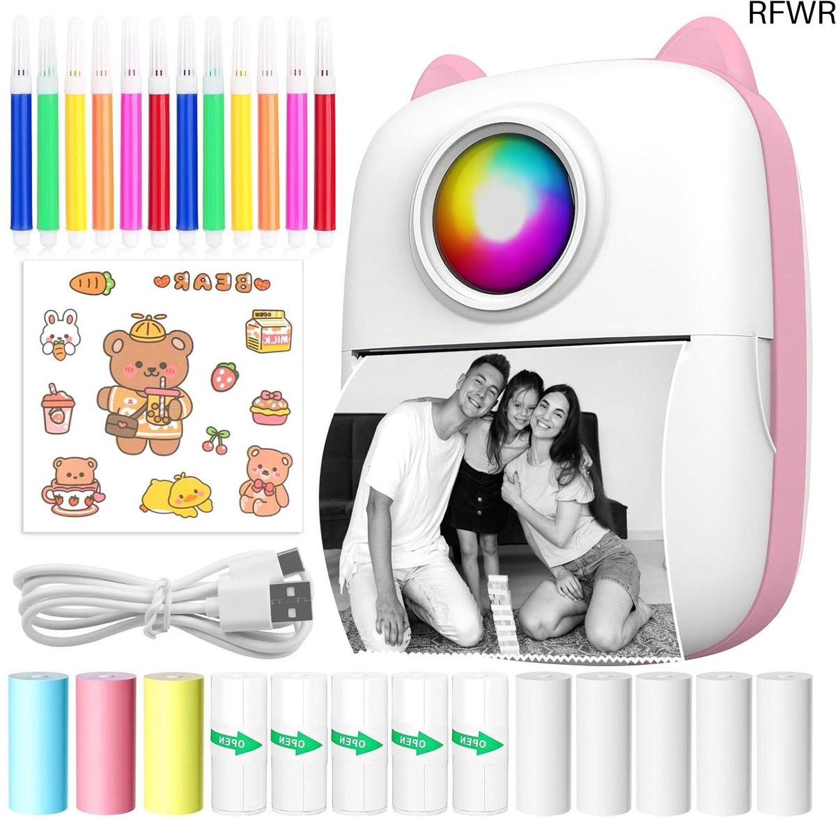 Mini printer - Pocket Fotoprinter - Thermische - Draadloos voor Mobiel - Mobiel