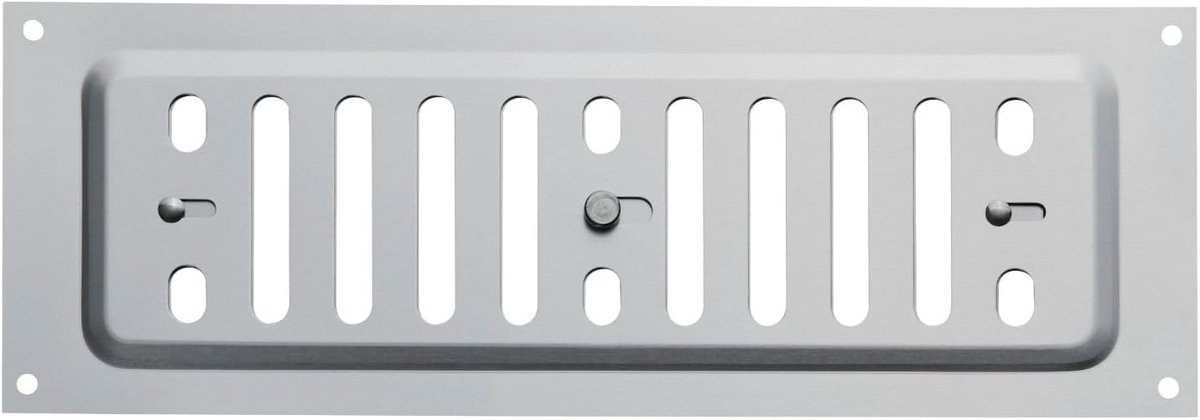 Afsluitbaar ventilatierooster RVS met schuif voor ventilatie kasten en caravans