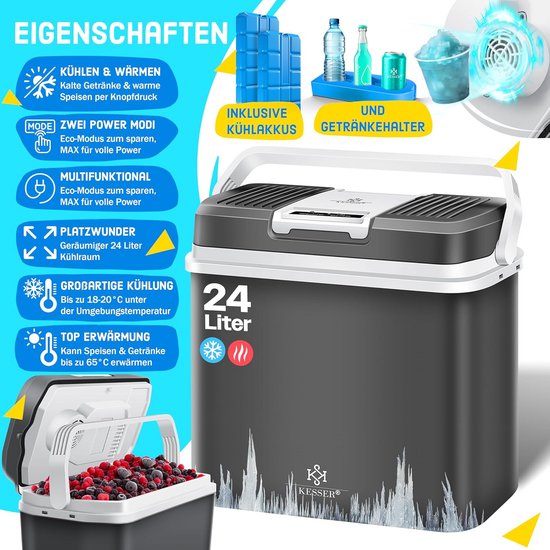 Koelbox Elektrisch 12v 230 Volt - Cooler Auto en Camping - Frigobox - ( AMount of L) - Camping van Koelbox. — afbeelding 5