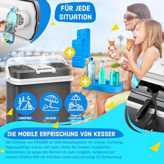 Koelbox Elektrisch 12v 230 Volt - Cooler Auto en Camping - Frigobox - ( AMount of L) - Camping van Koelbox. — afbeelding 4