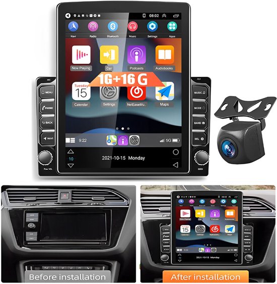 Autoradio - 9,7 inch 2DIN universele GPS-navigatie met achteruitrijcamera, draadloze CarPlay, Bluetooth, wifi, SWC MirrorLink - Geschikt voor Impala-modellen van 2014-2020