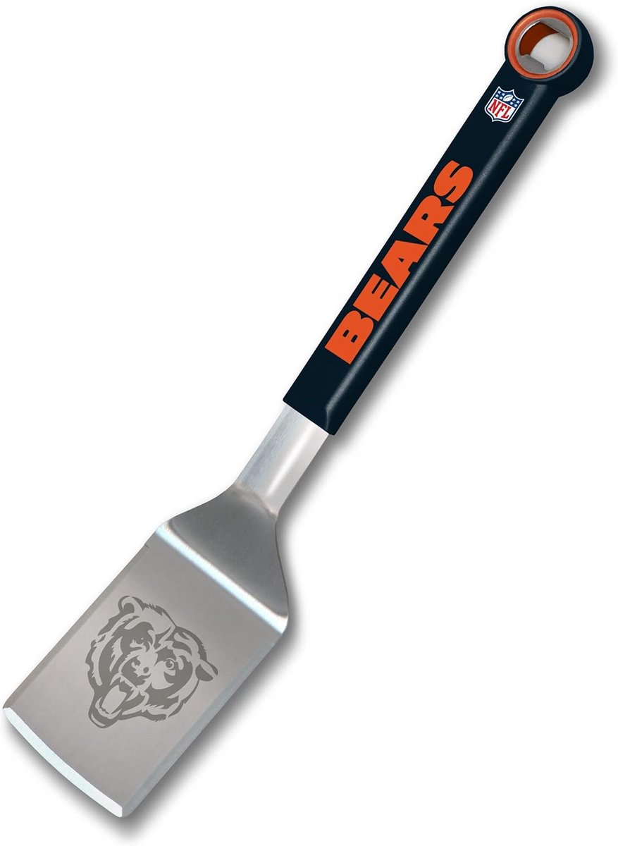 RVS BBQ Spatel met Geïntegreerde Flesopener - Chicago Bears Teamkleuren