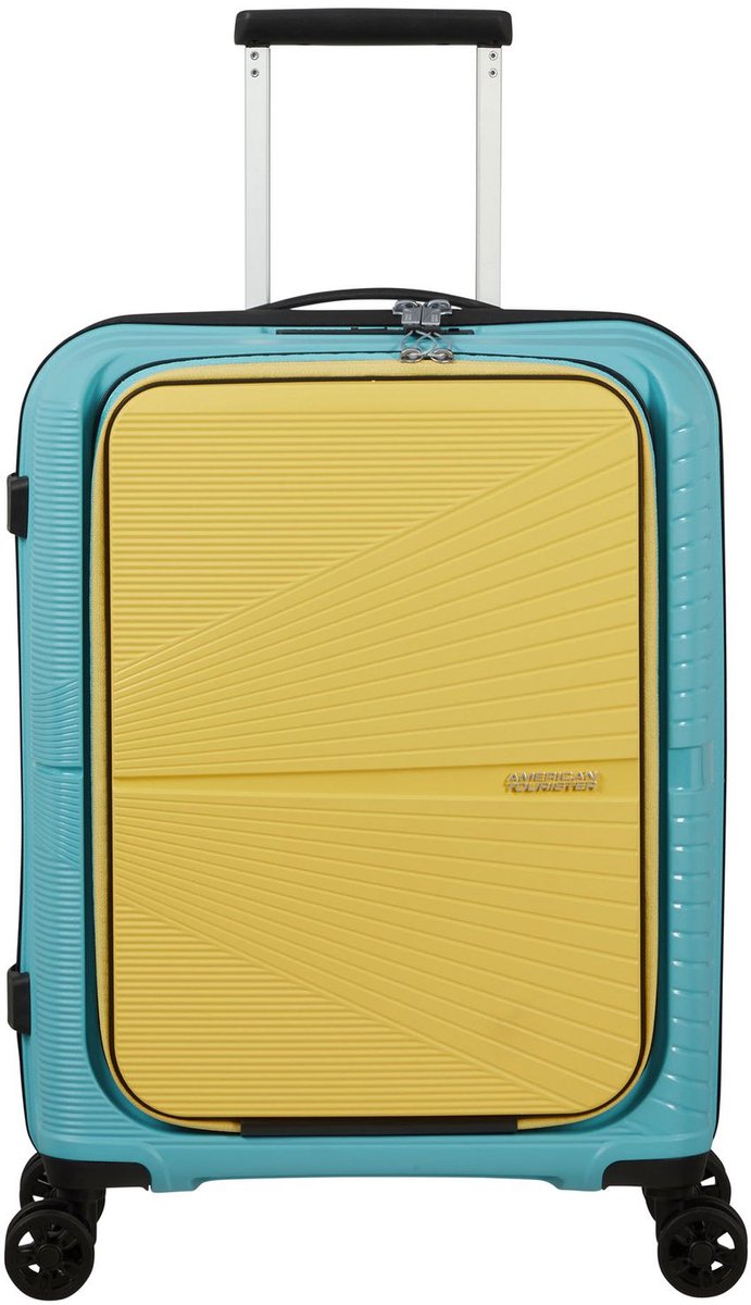 American Tourister met laptopvak Airconic Spinner 55 / 20 Frontl. 15.6" Trolley Surf Blue / Yellow Turquoise
