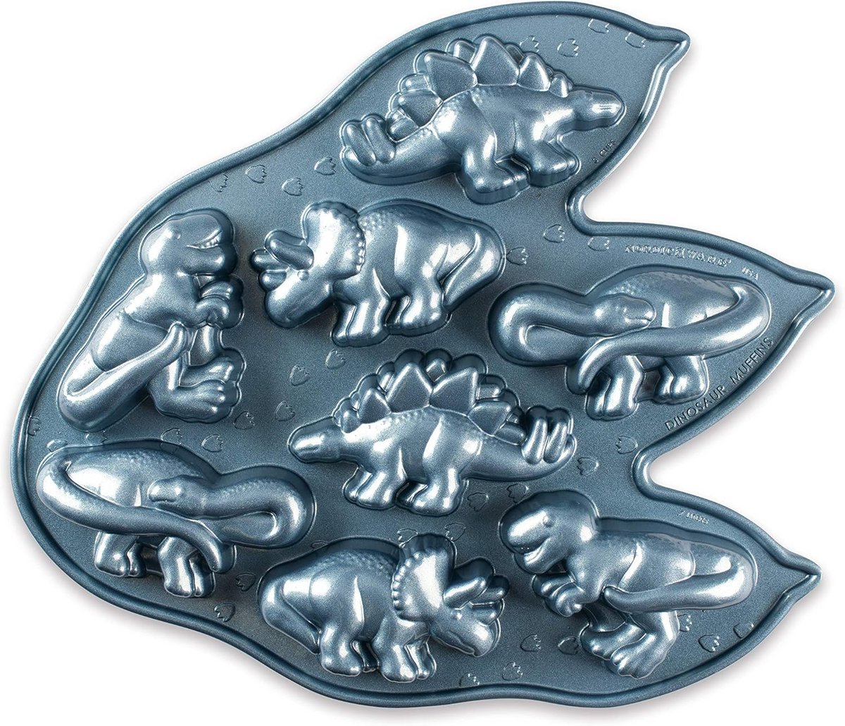 Dinosaurussen Cakevorm Set Gietaluminium Antiaanbak voor 8 Mini Taarten