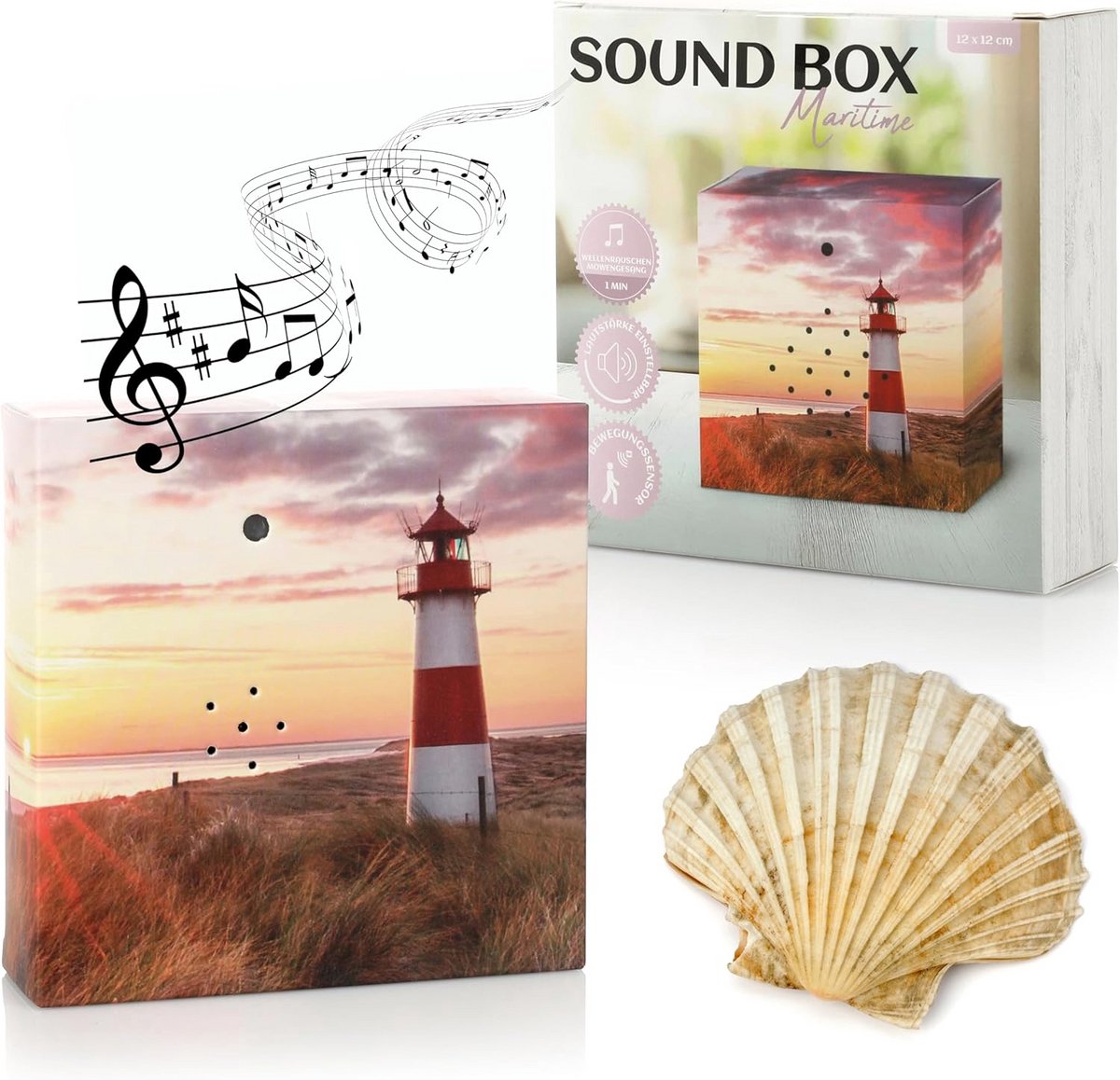 Geluidsbox met Zeegeluiden voor Ontspanning en Rust - Muziekdoos met Bewegingssensor