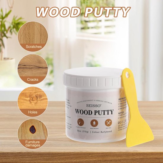 Reparatiekit voor Hout: Plamuur voor Scheuren en Gaten in Alle Houtsoorten — afbeelding 4