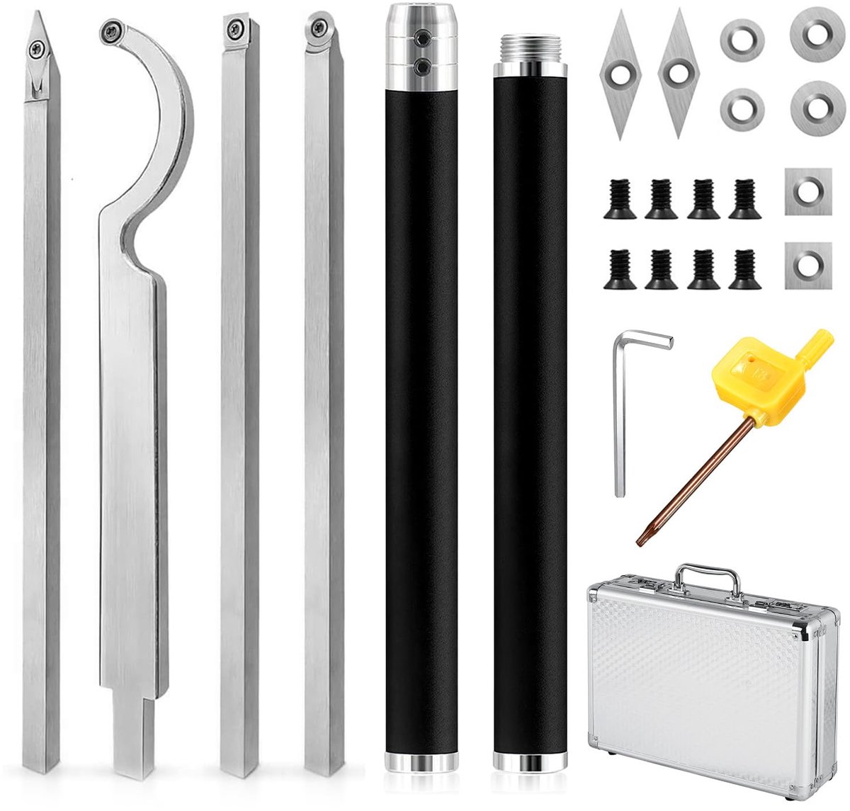 Houtsnijgereedschapset - Set van 25 Gereedschappen voor Houtbewerking - Tungstencarbide en Aluminium