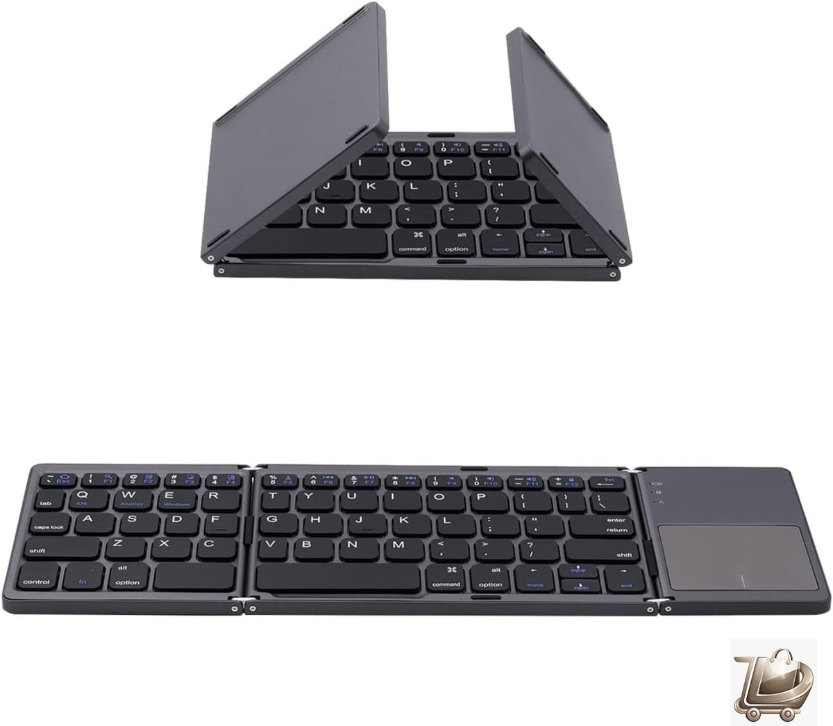 Opvouwbaar Draadloos Bluetooth 5.0 Keyboard - Met Touchpad - Portable Toetsenbord Voor Tablet, Smartphone, PC - iOS, Android, MacOS, Windows - Compact & Lichtgewicht - Reizen & Thuis Gebruik