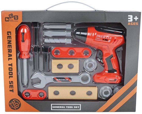 Coffret d'outils avec perceuse - 16 pièces