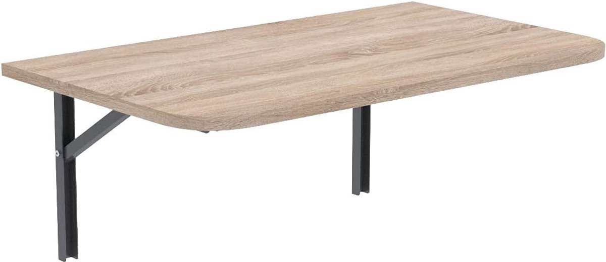 Ruimtebesparende Opklapbare Wandtafel Wit Met Afgeronde Hoeken 100x60 cm