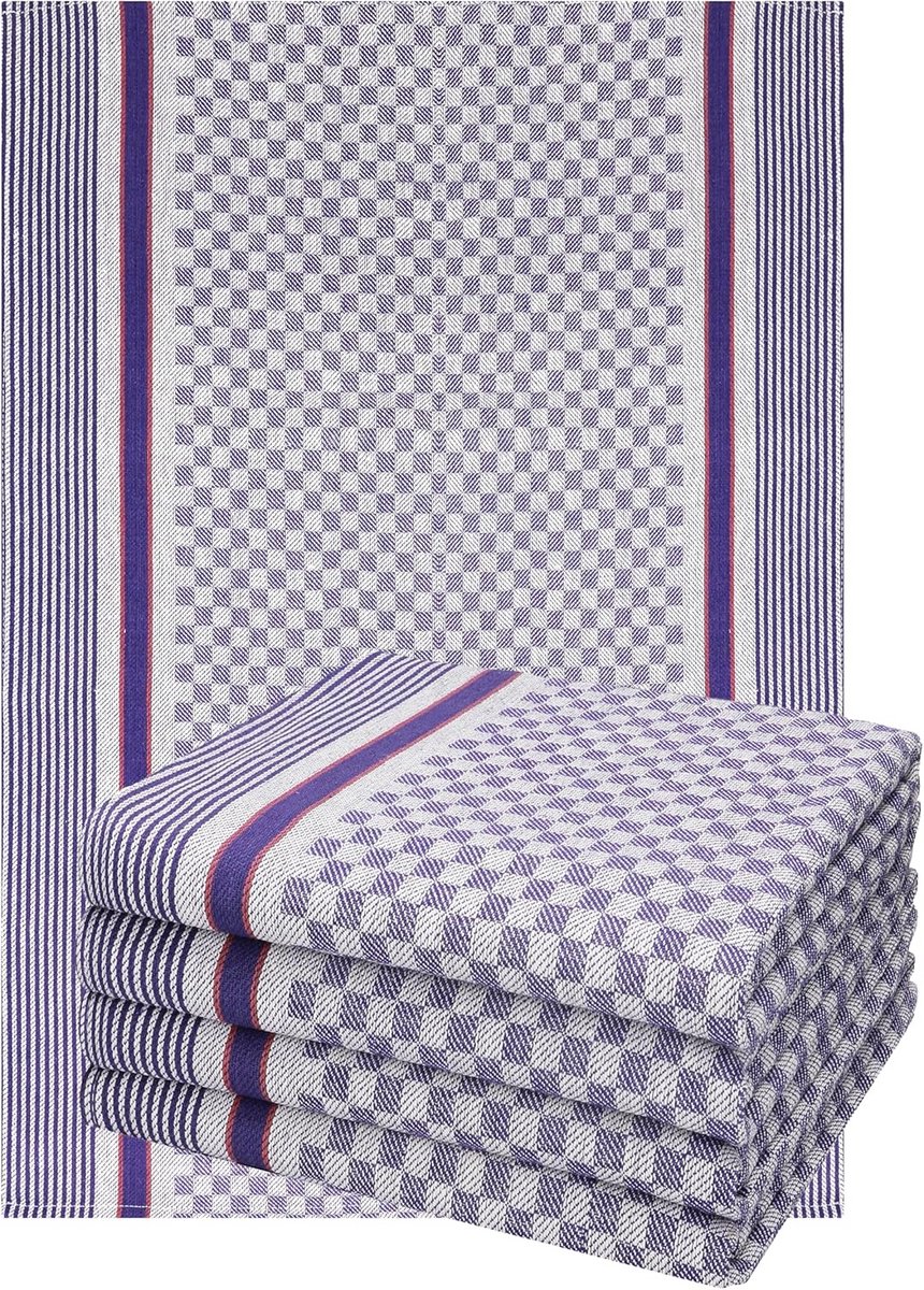 Linnen Theedoeken Jacquard Met Ruitpatroon 50x70 cm Keukentextiel