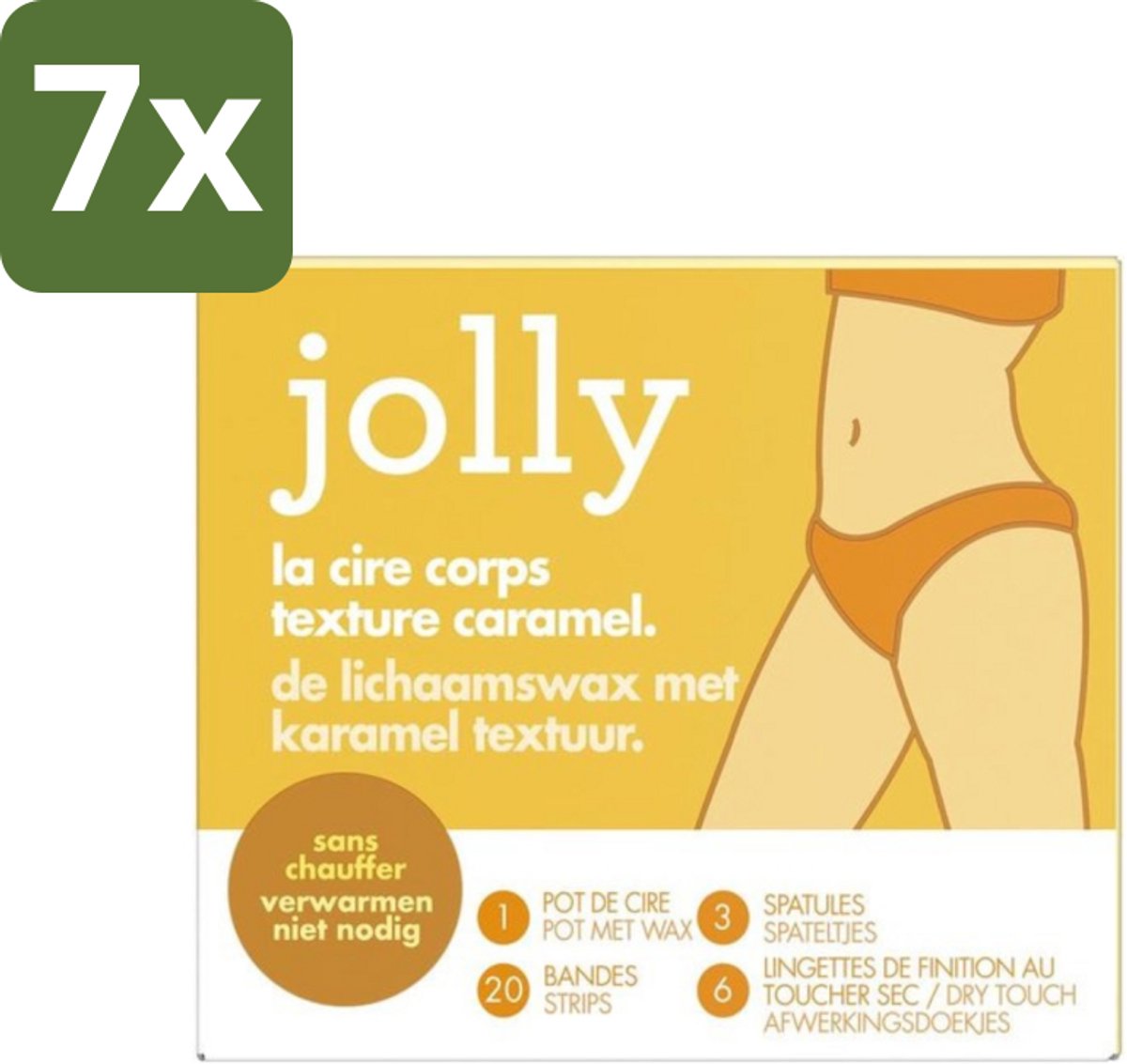Jolly - Lichaamswax - Karamel Structuur - 20 Strips - Bulkverpakking - 7 stuks