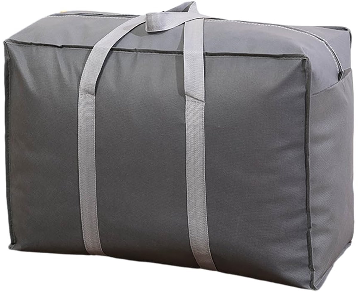 MeubelsvanJoep opbergdoos 58 x 40 x 25 CM, 58 Liter, opbergdoos met deksel, versterkte handgreep, kleding, opbergtas, kledingdoos, verhuisdozen voor kleding, jurken, beddengoed, grijs