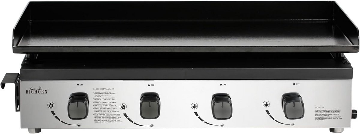 Draagbare Plancha Grill met 4 Branders - Gasbarbecue voor Tafelgebruik