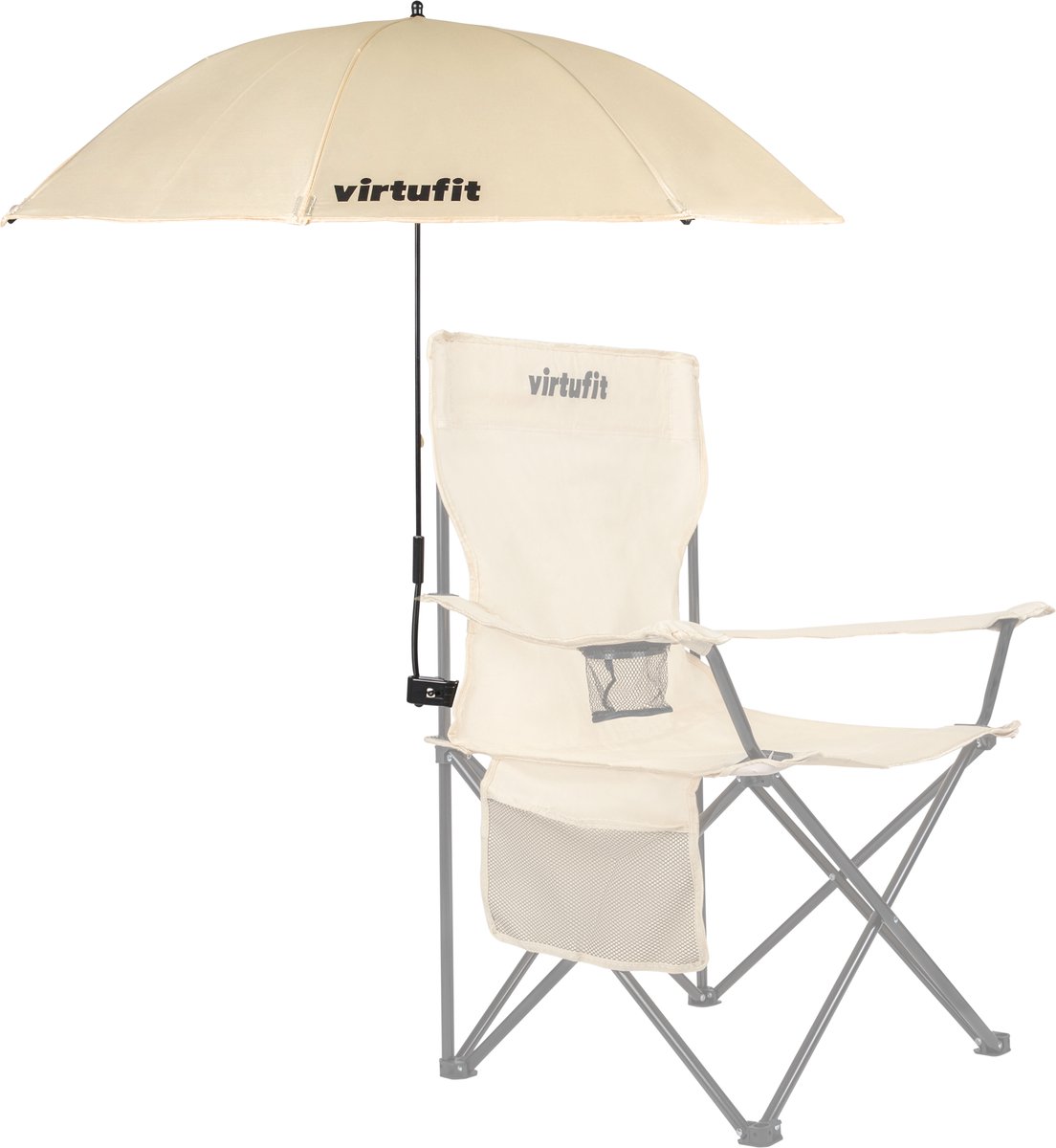 VirtuFit Universele Stoelparasol - Beige - 105 x 105 x 90 cm - 360 Graden Draaibaar - UV- en weerbestendig - Parasol thumbnail 5