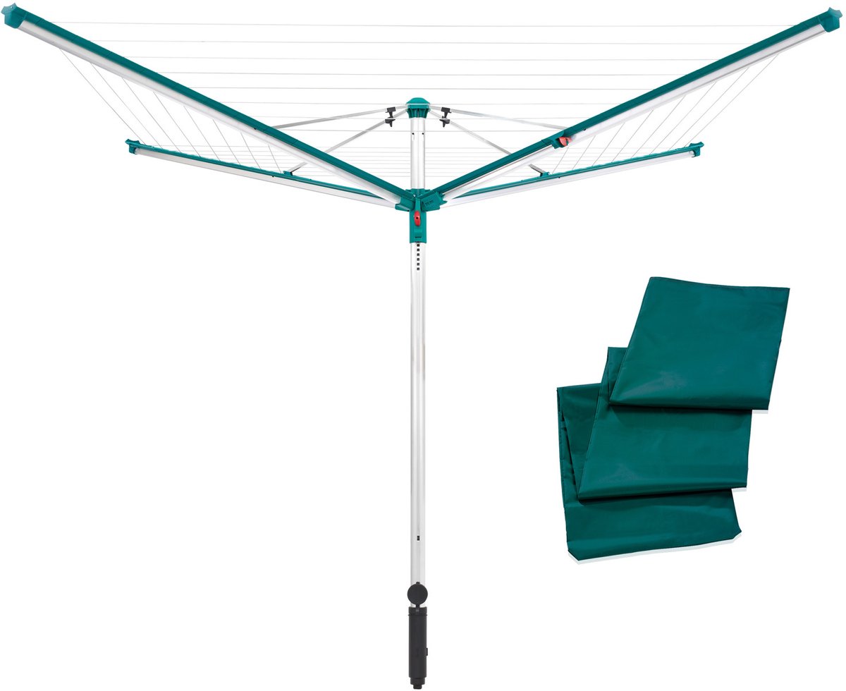Bol.com Leifheit droogmolen Linomatic 500 deluxe incl. bodemhuls en beschermhoes - 50 m drooglengte - 5 wasmachineladingen aanbieding