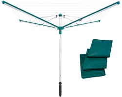 Leifheit droogmolen Linomatic 500 deluxe incl. bodemhuls en beschermhoes - 50 m drooglengte - 5 wasmachineladingen