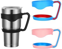 Allecto - Beker met Handvat - Anti-Slip - Compatibel met YETI Rambler - OZARK TRAIL Beker - Draagbaar - Reisbekergreep - Geschikt voor - 30oz - Zwart, Roze, Blauw - 3-Pack