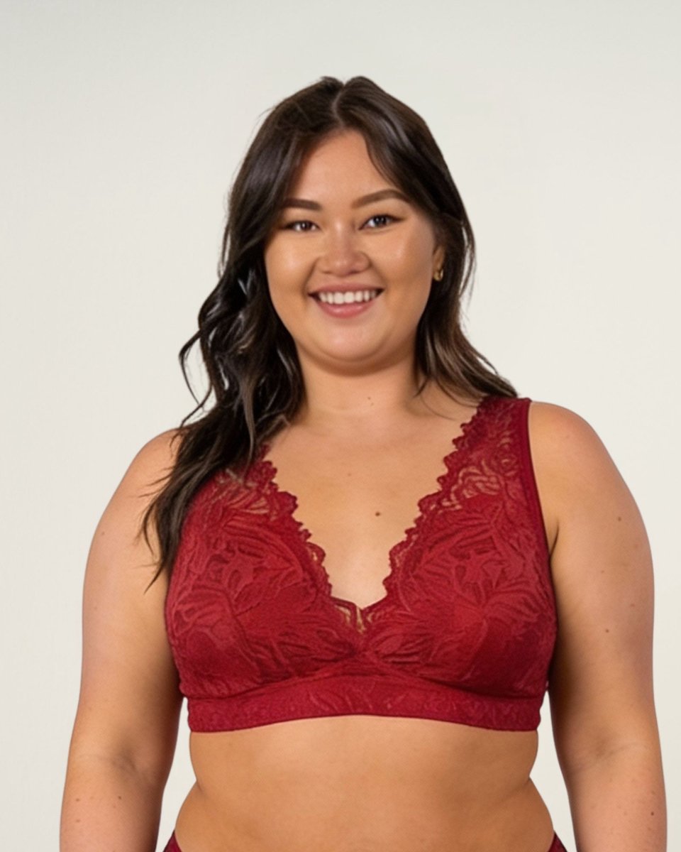 Moodies menstruatie ondergoed - Bralette Lace - maat XL - Rood