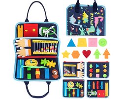 Busy Book voor peuters - Montessori Busy Board met sensorische activiteiten voor het ontwikkelen van fijne motorische vaardigheden, reisspeelgoed voor peuters voor in het vliegtuig of de auto. Cadeau voor jongens en meisjes, educatieve activiteiten