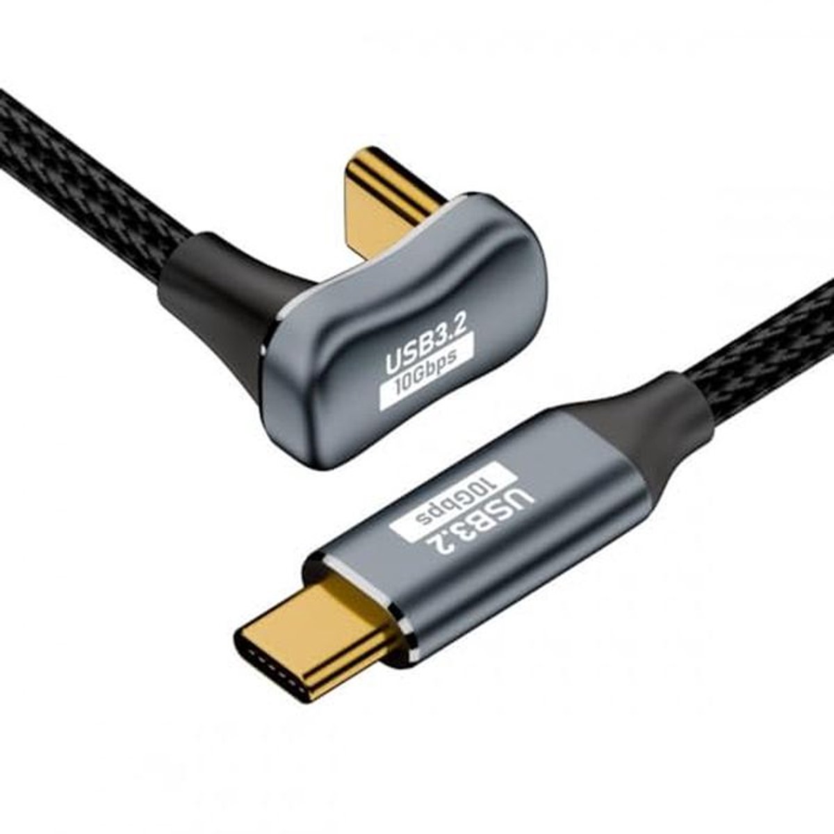 USB-C Mannelijk naar Mannelijk Datakabel 10Gbps 100W met U-Vormige Hoek