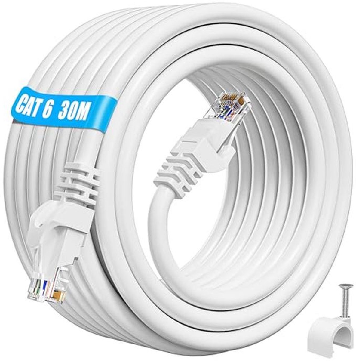 Hoge Snelheid Ethernet Kabel 30m - Cat 6 Netwerk Kabel 1000Mbps