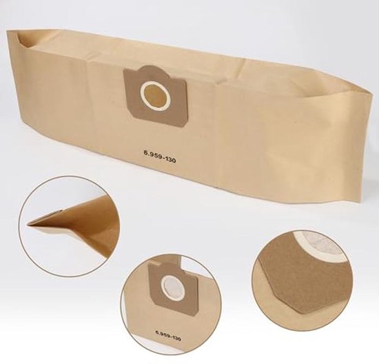 20-delige stofzuigerzak voor frequent gebruik - 10 liter, papieren zak met ritssluiting