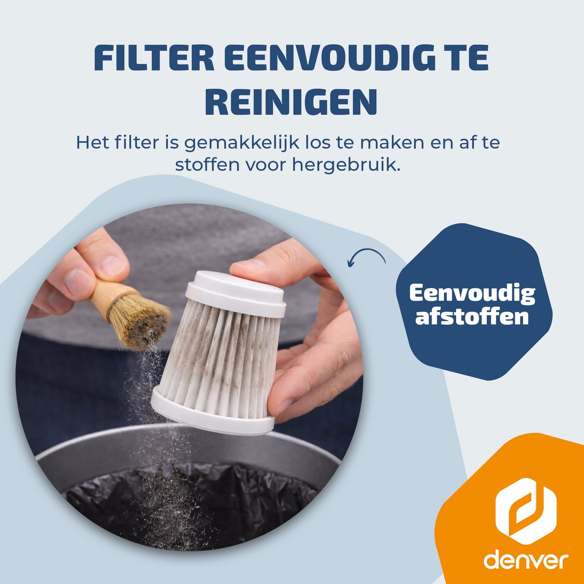 Denver Stofzuiger - Kruimeldief - Auto stofzuiger - Air Duster - 6 opzetstukken - Zuigen en blazen - Handstofzuiger - Stofreiniger - HVC45 — afbeelding 6