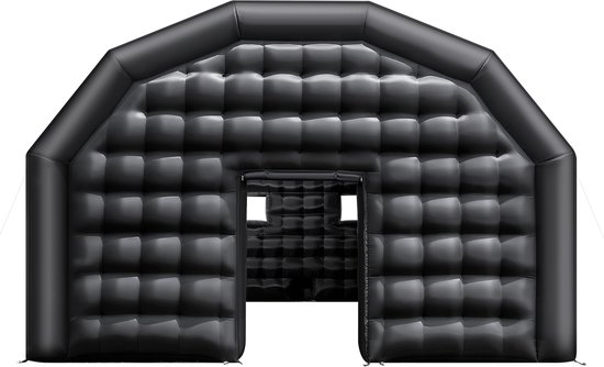 VEVOR Opblaasbare Feesttent 8x6x4 M, Kubustent voor Discotheek, Paviljoen Bruiloftstent met 1100w Blower, Zandzak, 2 Ramen voor Evenementen, Verjaardagen, Bruiloften, Zwart van Merkloos — afbeelding 2