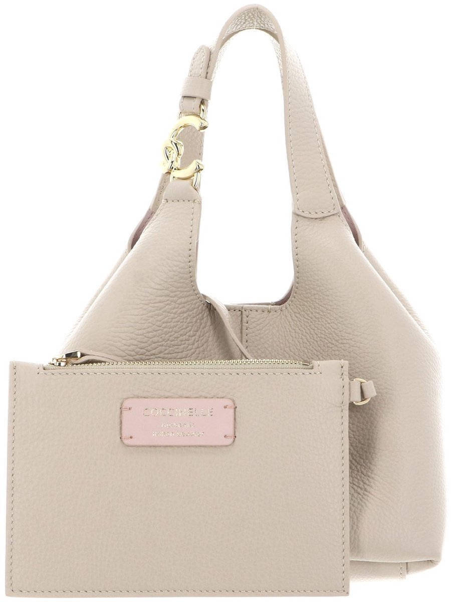 COCCINELLE Leren handtas schoudertas C-Easy Crossbody Bag Sandshell beige